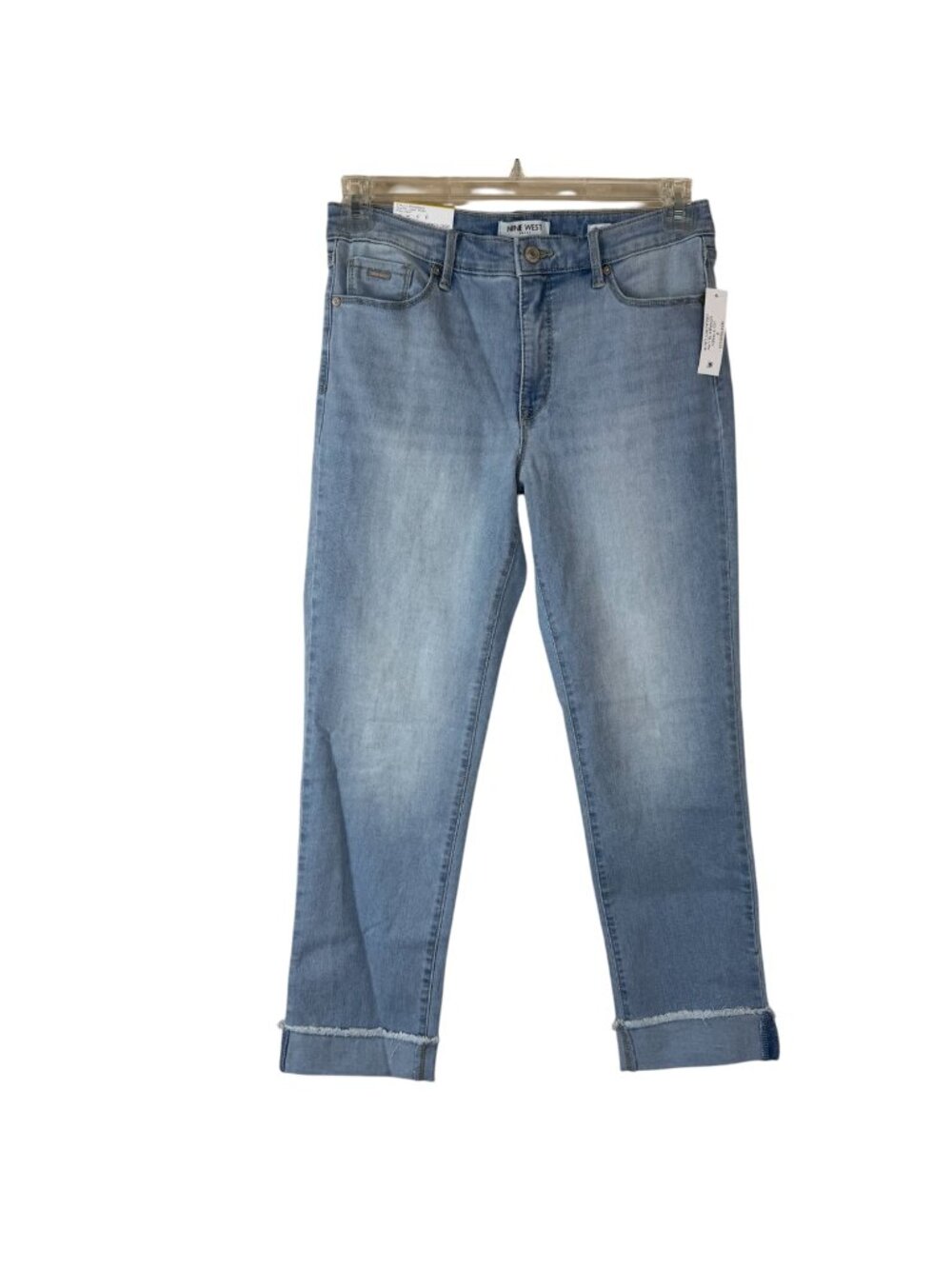 Nine West NEW Gramercy Crop Blue Jeans Size 8 Light Wash Denim Mid Rise Slim Fit